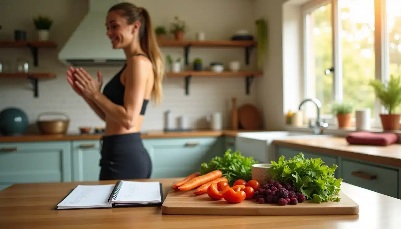 A calm wellness setting illustrating sustainable healthy habits